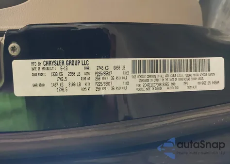 2013 Chrysler Town & Country Touring-L из США, поврежденный, VIN 2C4RC1CG7DR818365